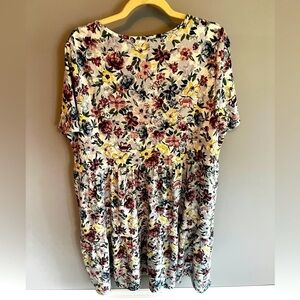 PENN Pennington’s Short Sleeve Tiered Floral Dress White Flowers Wedding Shower